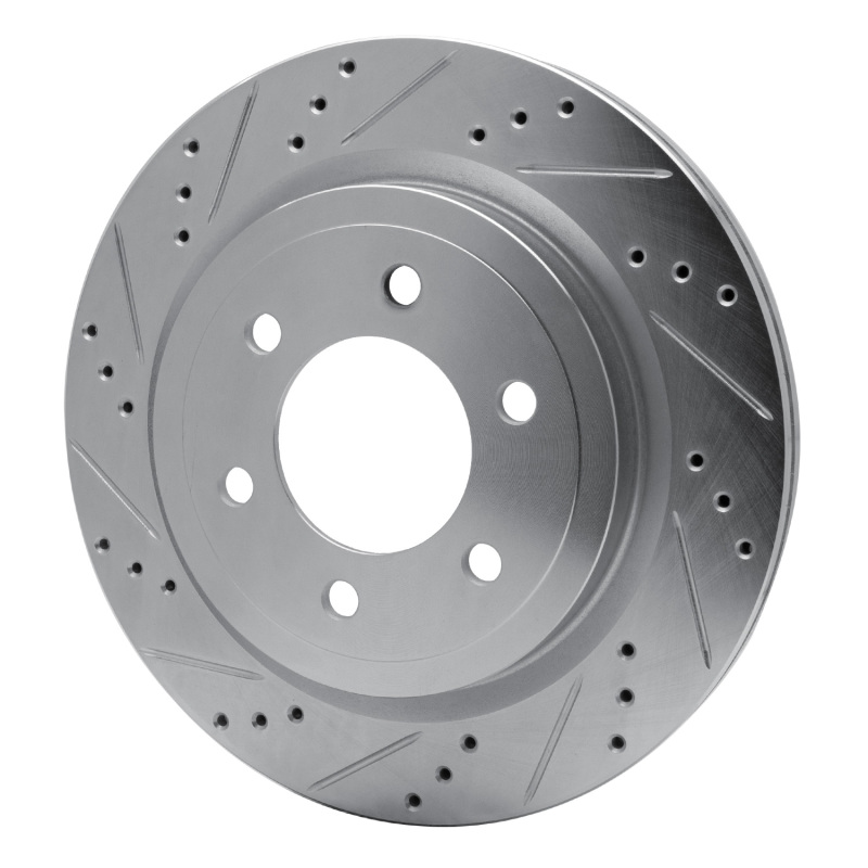 Ford F-150 Brake Rotor (1) - Rear Left - R1 Concepts - Drilled & Slotted - Silver - `18-`21